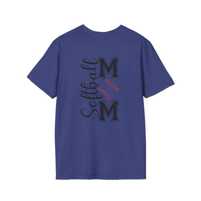 Softball Mom Front & Back Shirt – Trendy Softball Mom Graphic Tee, Double-Sided Game Day Shirt, Sports Mom Gift, Softball Season Apparel
