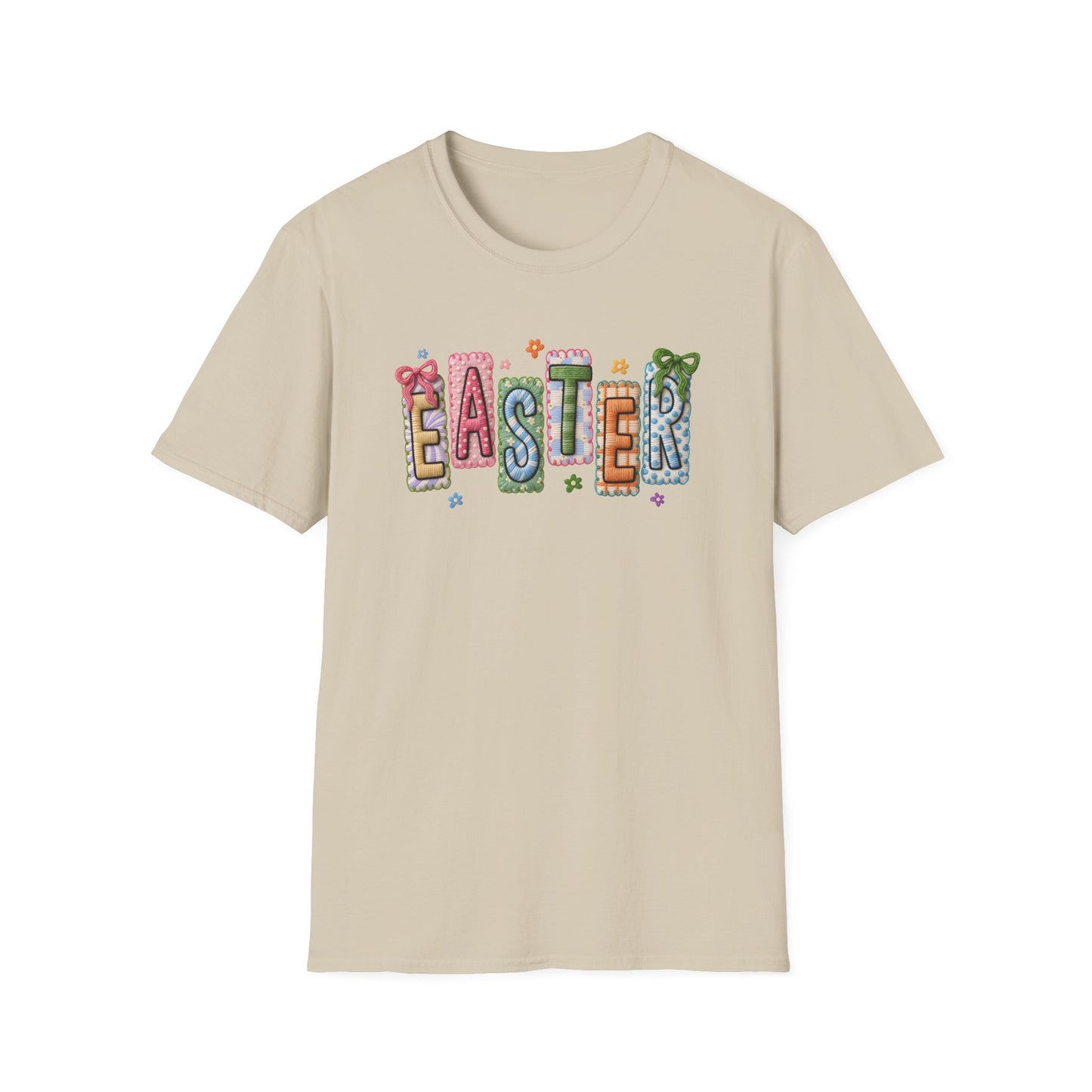 Cute Easter Shirt, Colorful Easter Letter T-Shirt, Spring Holiday Tee, Pastel Easter Outfit, Bunny Season Shirt, Easter Gift for Her