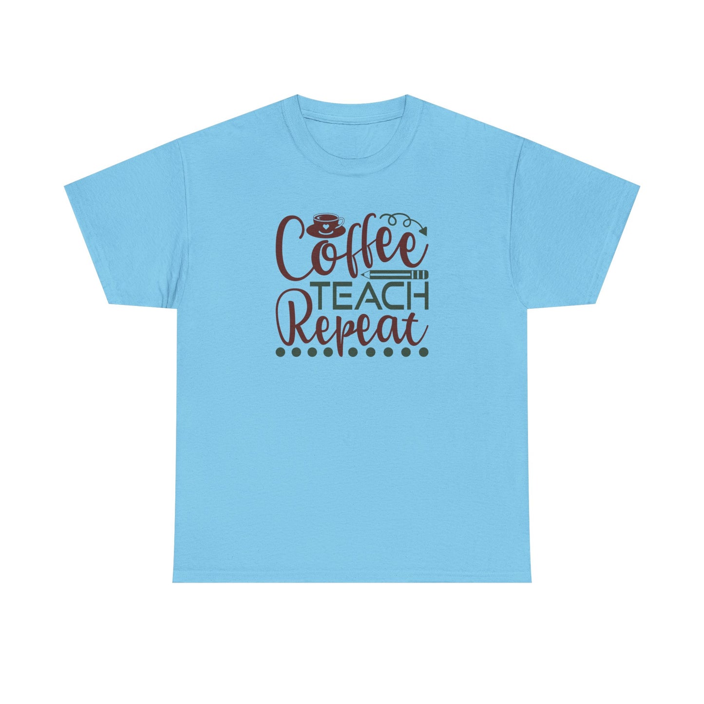 Coffee Teach Repeat Shirt | Cute Teacher T-Shirt | Coffee Lover Teacher Gift | Back To School Teacher Tee | Teacher Life Shirt