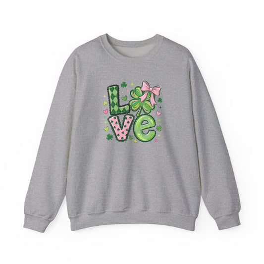 Love & Lucky Shamrock Sweatshirt – St. Patrick’s Day Cute Clover Pullover
