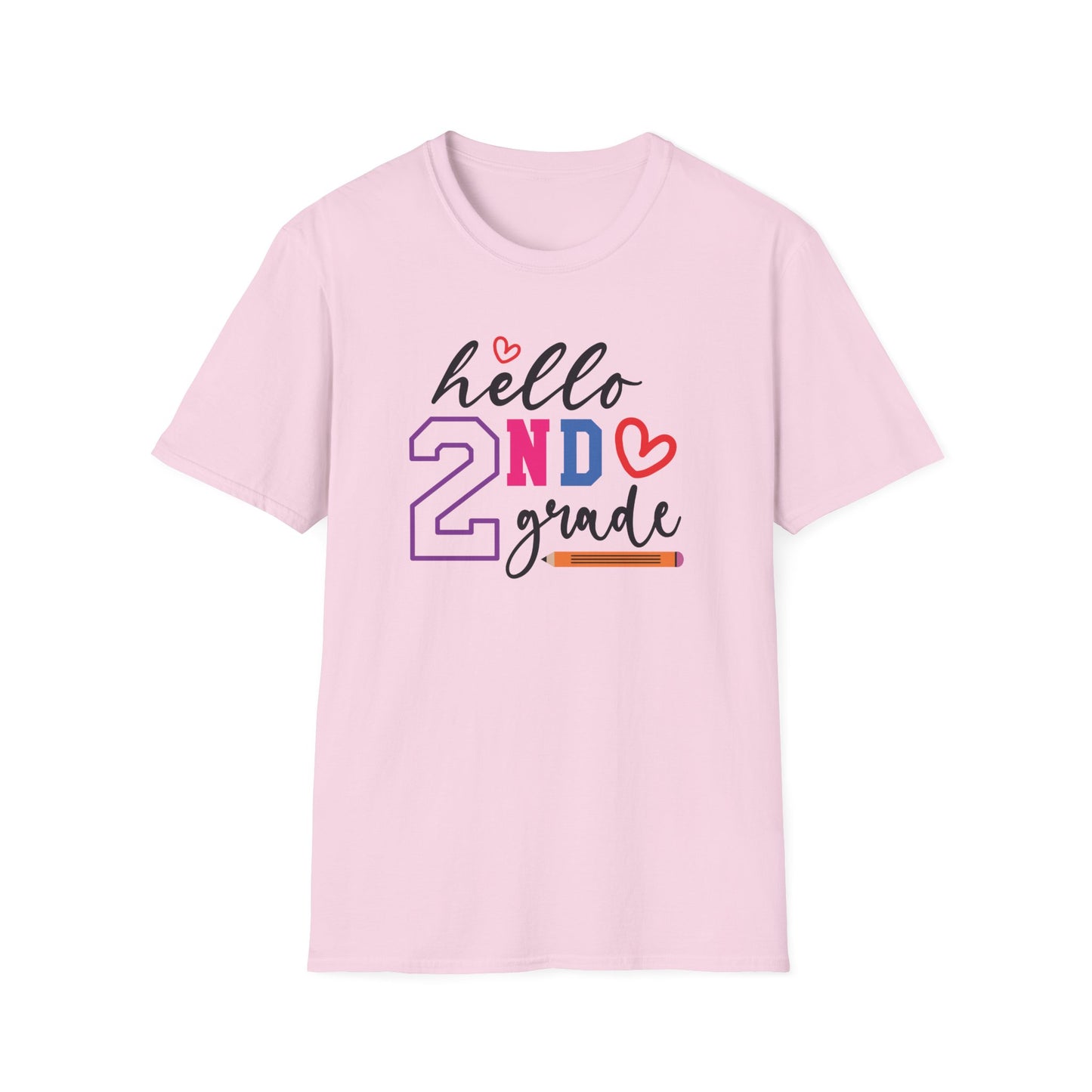 Hello Grade Teacher Shirts | Retro Back to School Graphic Tees | Preschool, Pre-K, Kindergarten, First, Second & Third Grade Teacher Shirt | Gildan 64000 Softstyle Tee