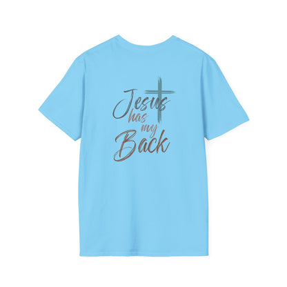 Jesus Has My Back Tee — Christian Cross Heart Graphic T-Shirt