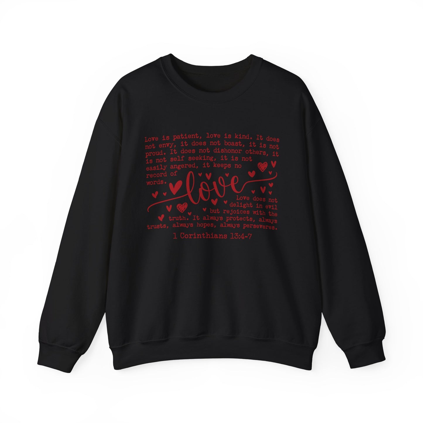 "Love is Patient" Bible Verse Sweatshirt – 1 Corinthians 13:4-7