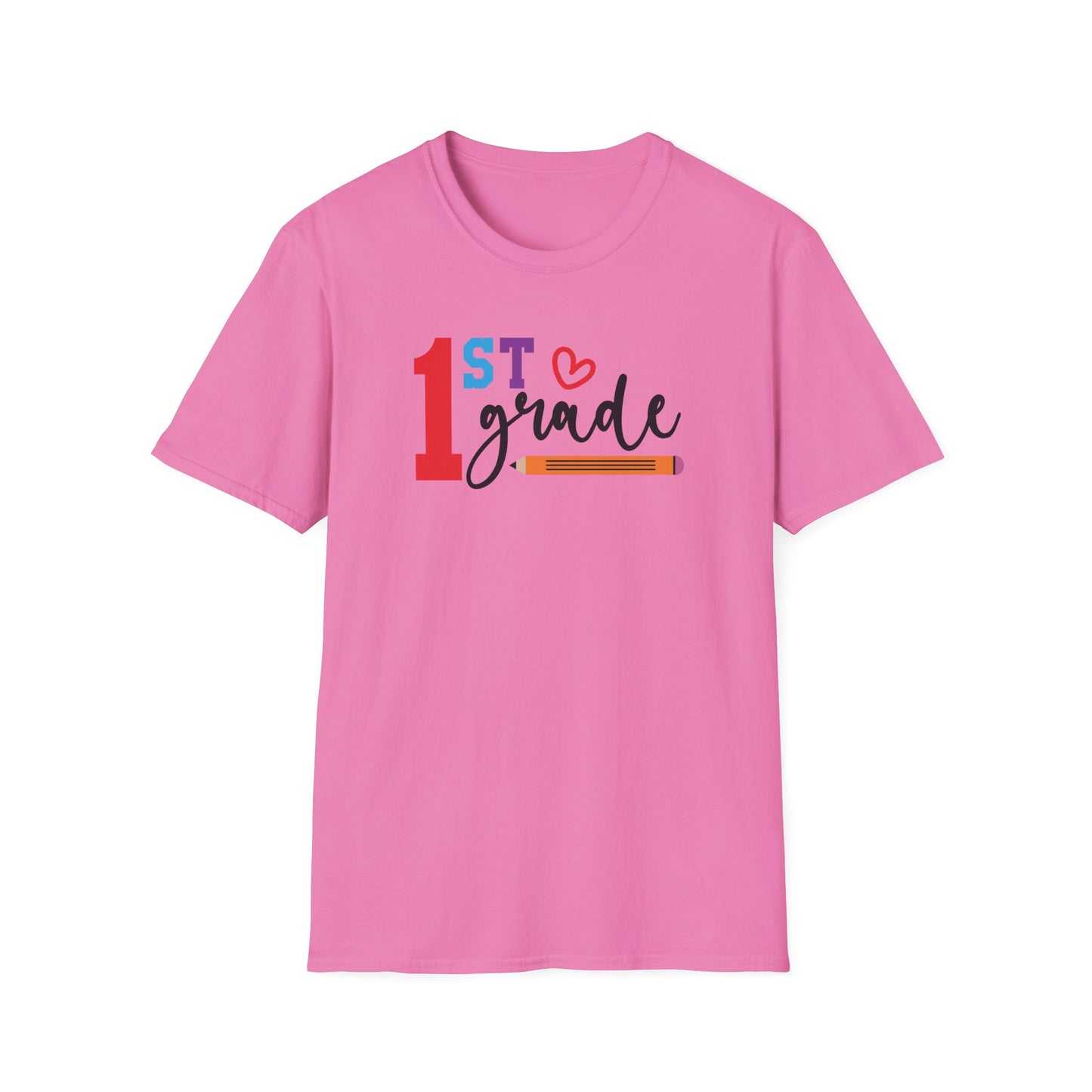 1st Grade Teacher Shirt | Back to School Teacher Tee | First Grade Graphic T-Shirt | Cute Classroom Shirt | Gildan 64000 Softstyle Tee