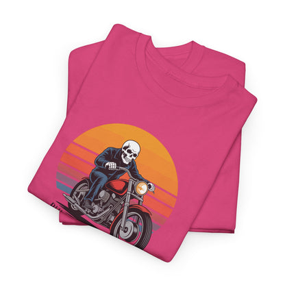 Skeleton Biker T-Shirt – “Rules Don’t Apply” Motorcycle Graphic Tee Vintage Style