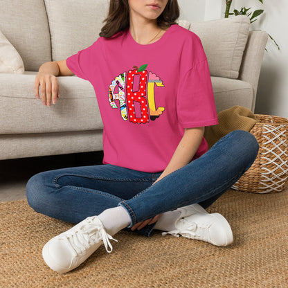 ABC Teacher Shirt | Back to School Graphic Tee | Apple Pencil Crayon Teacher Shirt