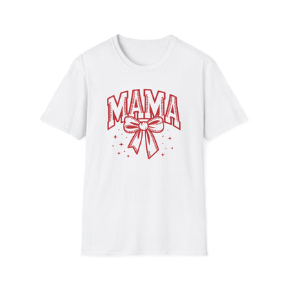 Baseball Mama Bow Shirt – Cute Game Day Sports Mom Tee | Trendy Coquette Style Baseball Mom Graphic T-Shirt