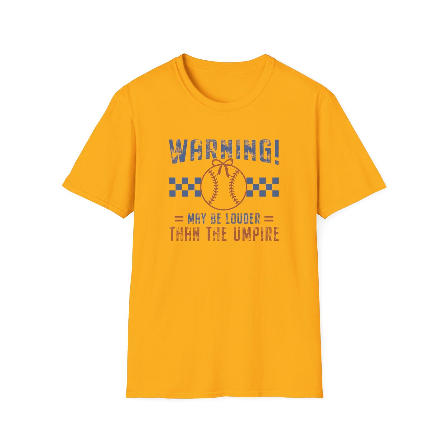 Funny Baseball Mom Shirt – “Warning May Be Louder Than The Umpire” Tee | Game Day Shirt | Baseball Parent Graphic T-Shirt