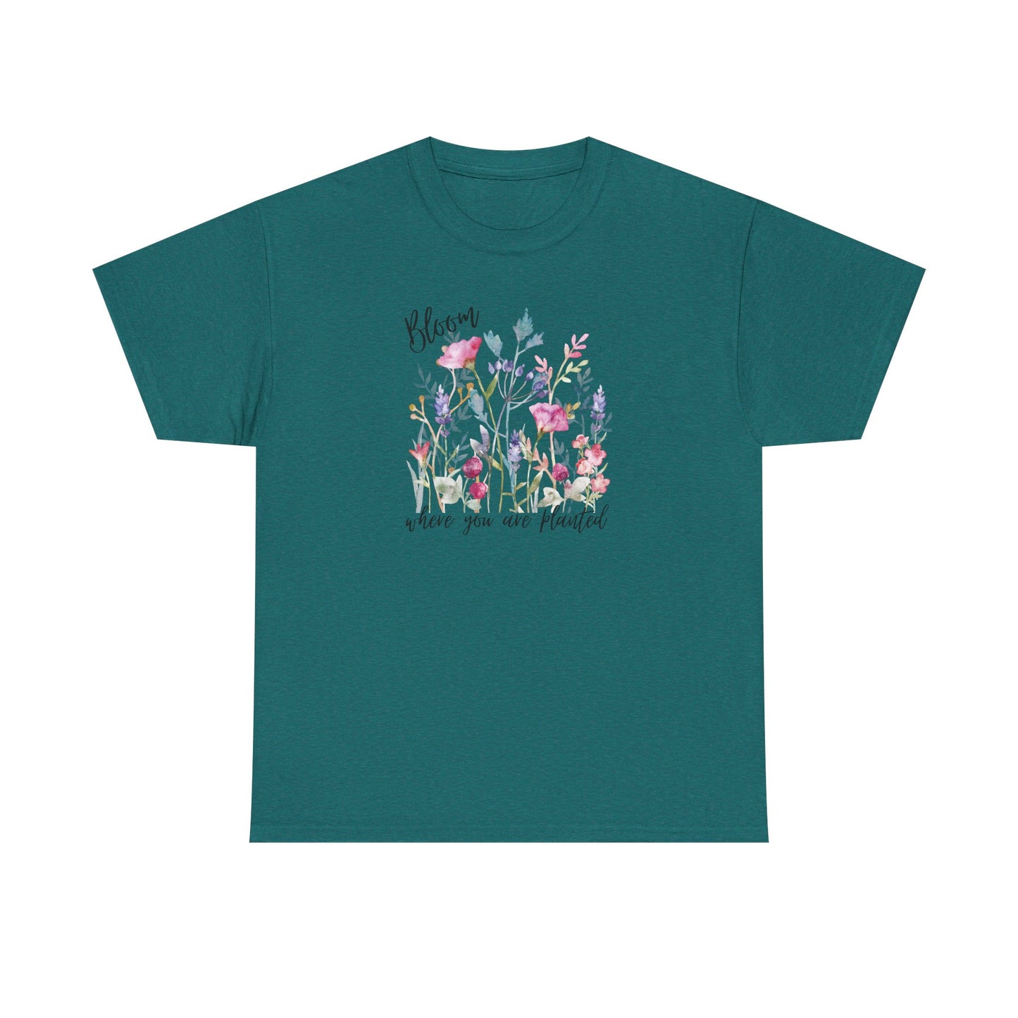 Floral 'Bloom Where You Are Planted' Tee — Watercolor Wildflower Women's T-Shirt