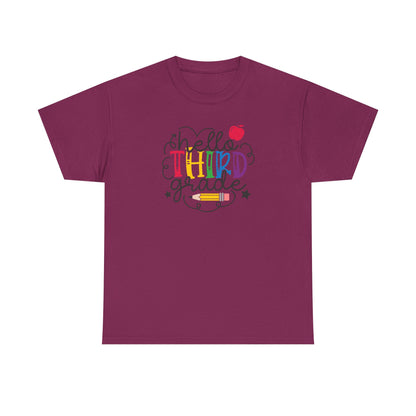 Hello Third Grade Shirt | 3rd Grade Teacher T-Shirt