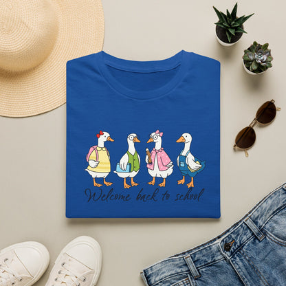 Back to School Ducklings T-Shirt — "Welcome back to school"