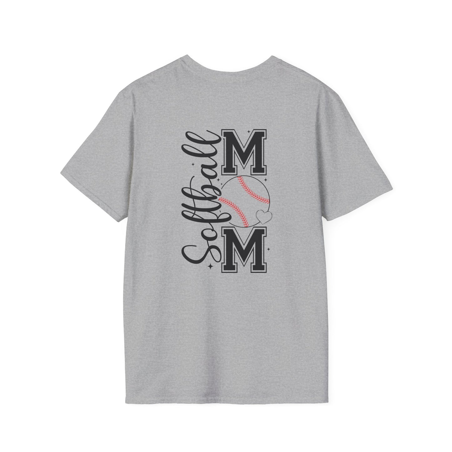 Softball Mom Front & Back Shirt – Trendy Softball Mom Graphic Tee, Double-Sided Game Day Shirt, Sports Mom Gift, Softball Season Apparel