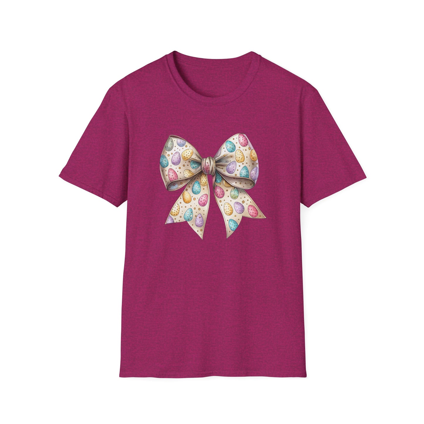 Pastel Easter Bow Shirt, Cute Spring Graphic Tee, Easter Egg Ribbon T-Shirt, Coquette Easter Outfit, Soft Aesthetic Bunny Season Tee, Women’s Spring Gift