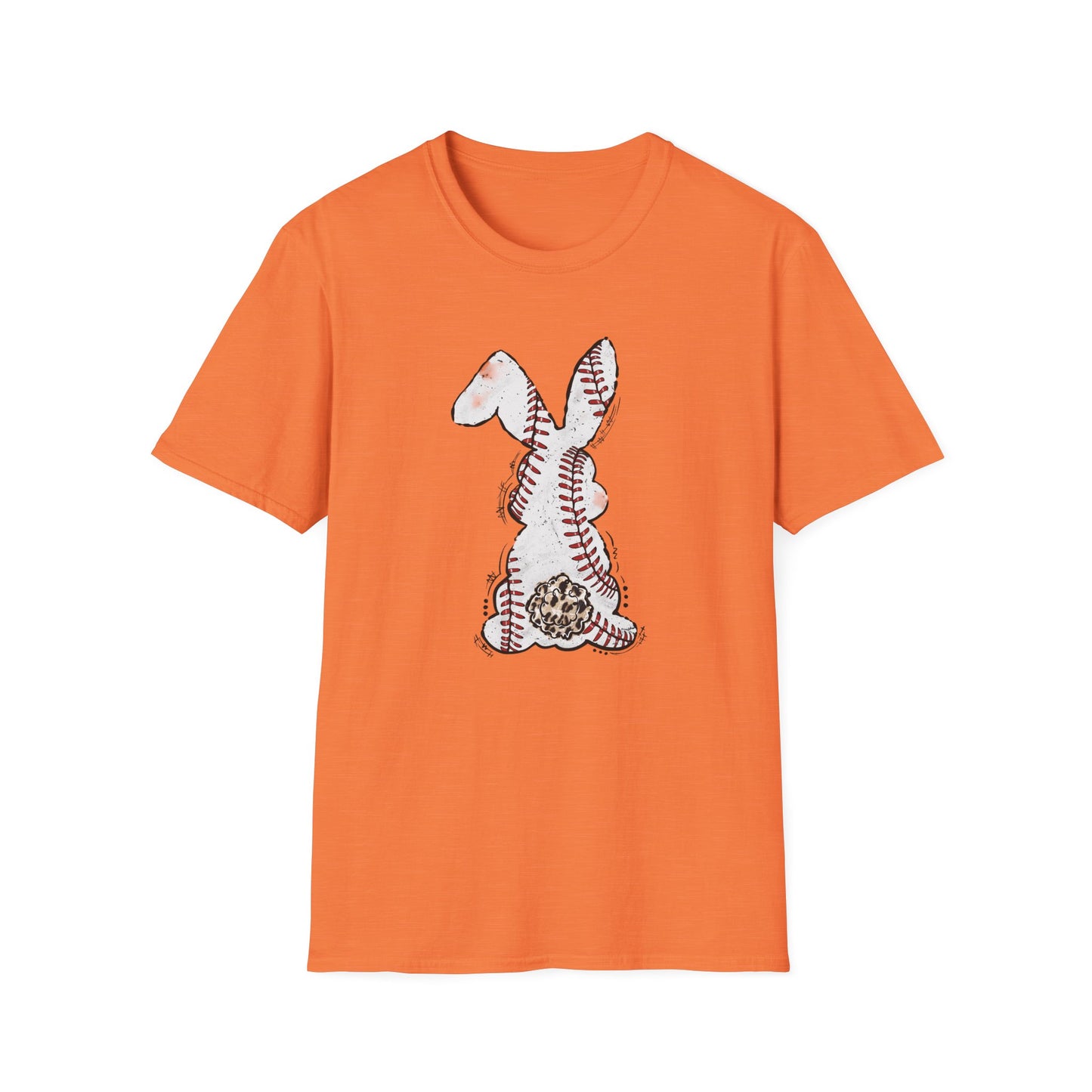 Funny Baseball Bunny Easter T-Shirt – Baseball Stitch Bunny Butt Graphic Tee, Cute Easter Baseball Shirt, Sports Easter Rabbit Tee for Women & Moms