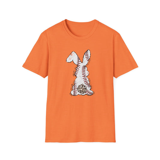Funny Baseball Bunny Easter T-Shirt – Baseball Stitch Bunny Butt Graphic Tee, Cute Easter Baseball Shirt, Sports Easter Rabbit Tee for Women & Moms