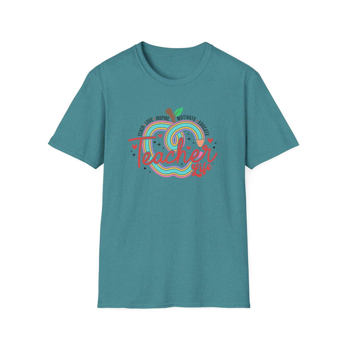 Teacher Life – Cute Apple Graphic Teacher Tee