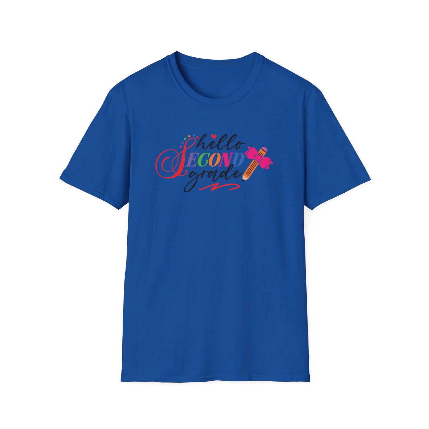 Hello Grade Teacher Shirts | Retro Back to School Graphic Tees | Preschool, Pre-K, Kindergarten, First, Second & Third Grade Teacher Shirt | Gildan 64000 Softstyle Tee