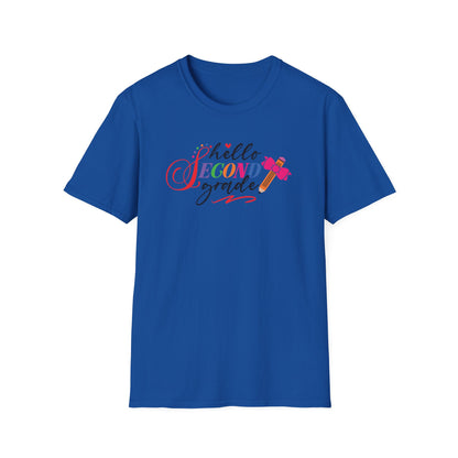 Hello Grade Teacher Shirts | Retro Back to School Graphic Tees | Preschool, Pre-K, Kindergarten, First, Second & Third Grade Teacher Shirt | Gildan 64000 Softstyle Tee