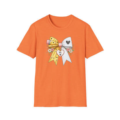 Personalized Teacher Bow Shirt | Custom Teacher Name Heart Tee