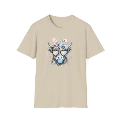 Cute Cow Tee — Heart Sunglasses, Bunny Ears & Bubblegum Graphic T-Shirt