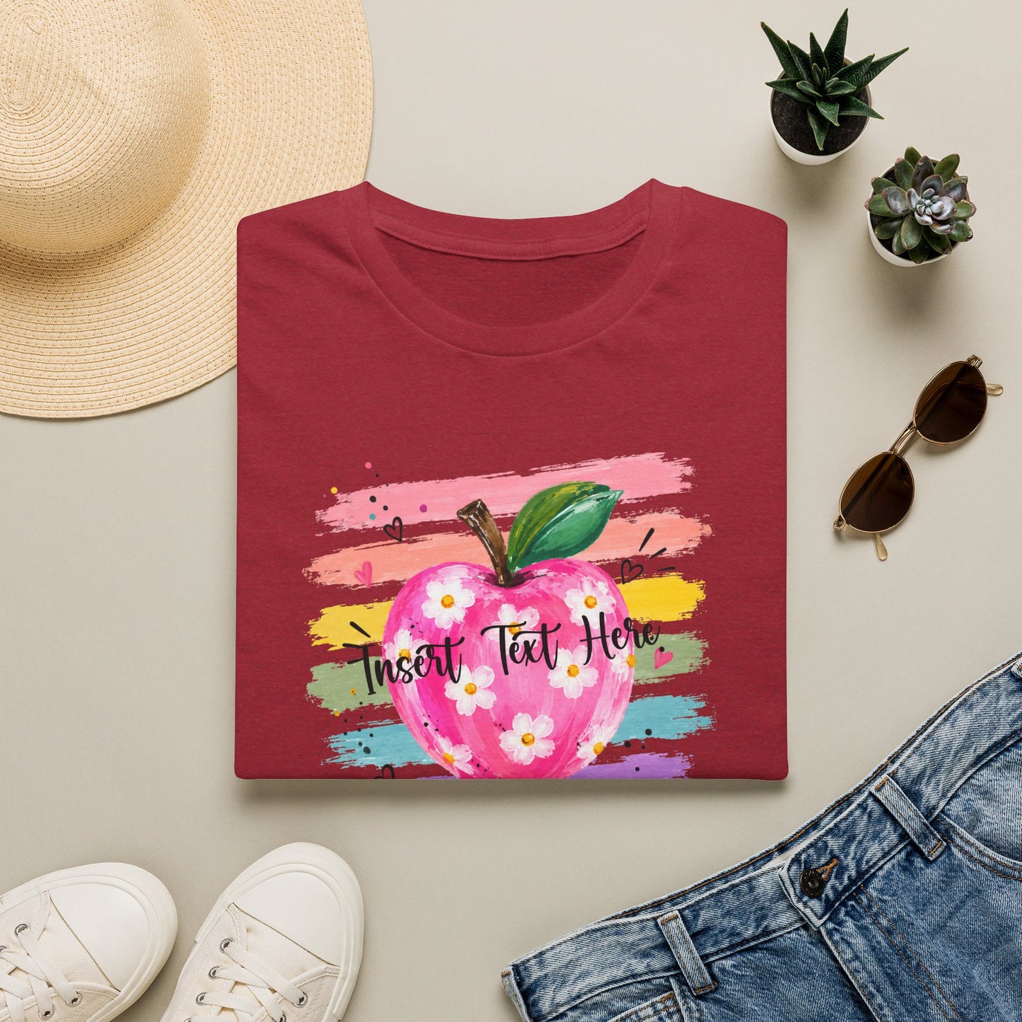 Personalized Teacher Apple Shirt | Custom Teacher Name or Grade Level Tee