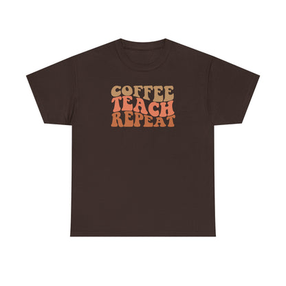 Coffee Teach Repeat Retro Shirt | Vintage Teacher T-Shirt