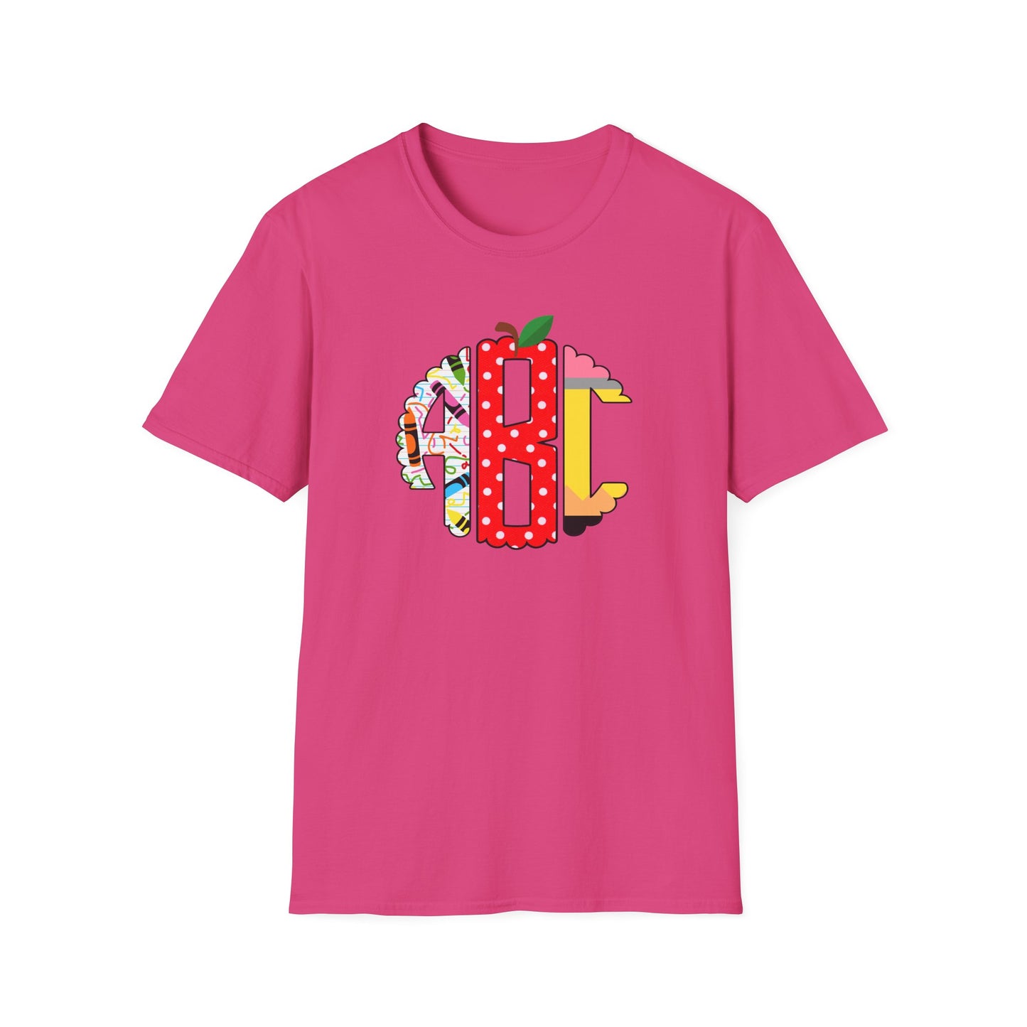 ABC Teacher Shirt | Back to School Graphic Tee | Apple Pencil Crayon Teacher Shirt