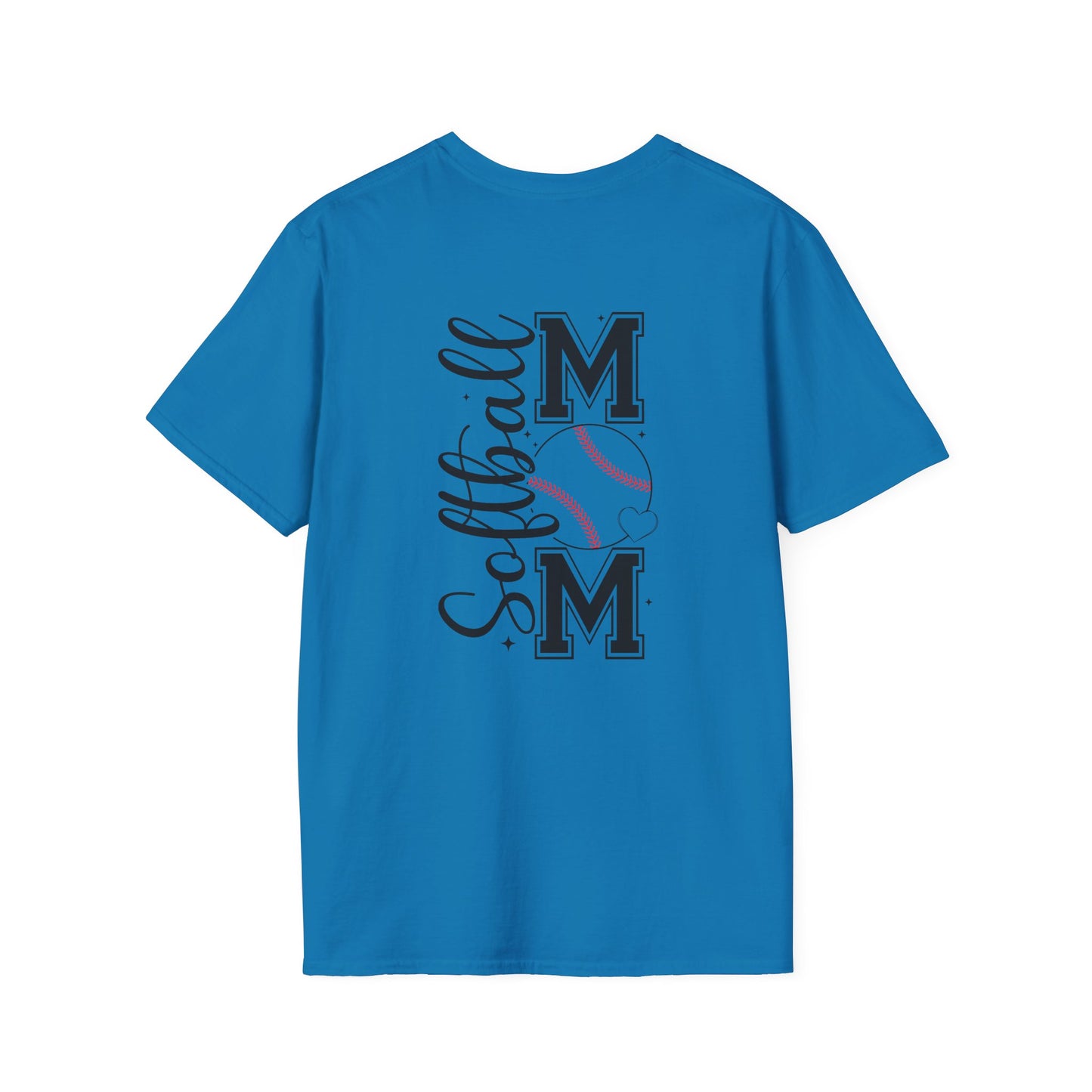 Softball Mom Front & Back Shirt – Trendy Softball Mom Graphic Tee, Double-Sided Game Day Shirt, Sports Mom Gift, Softball Season Apparel
