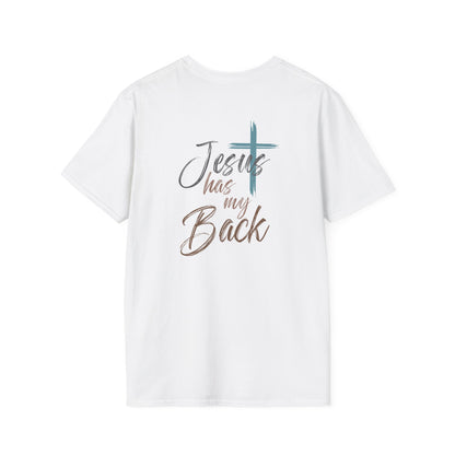 Jesus Has My Back Tee — Christian Cross Heart Graphic T-Shirt