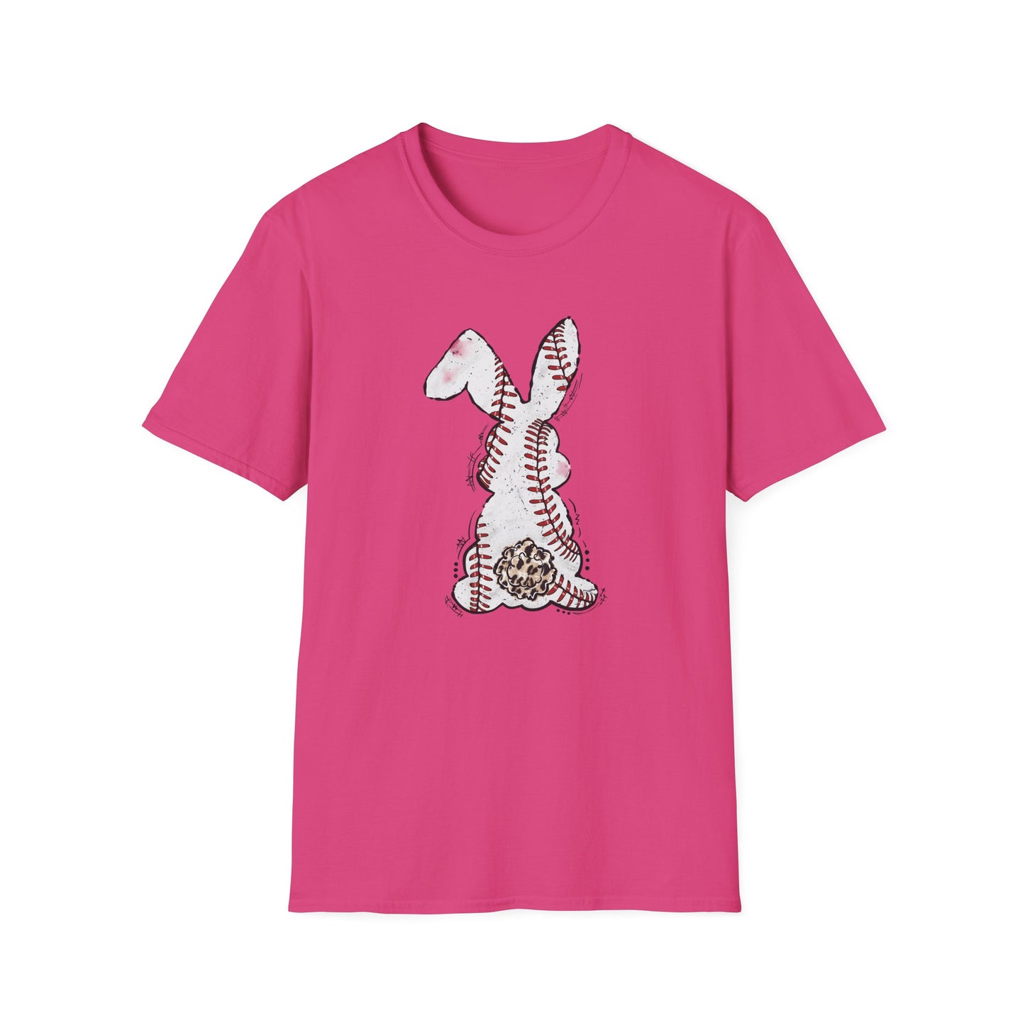 Funny Baseball Bunny Easter T-Shirt – Baseball Stitch Bunny Butt Graphic Tee, Cute Easter Baseball Shirt, Sports Easter Rabbit Tee for Women & Moms
