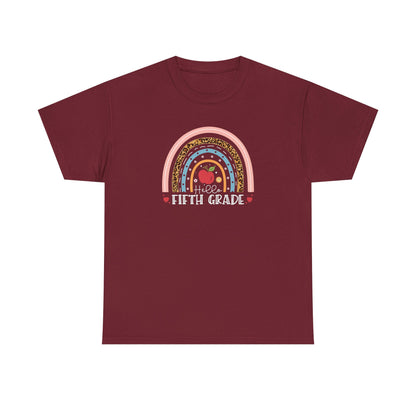 Hello Fifth Grade Rainbow Team Tee - Perfect for Classroom Fun