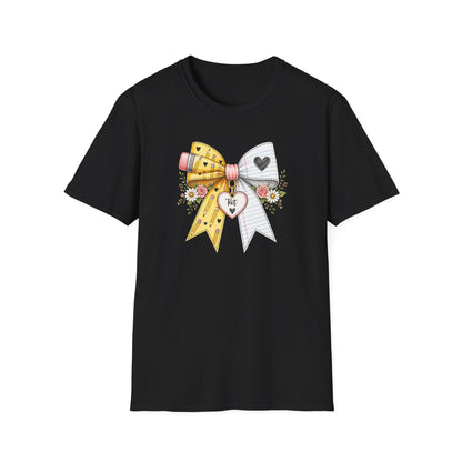 Personalized Teacher Bow Shirt | Custom Teacher Name Heart Tee
