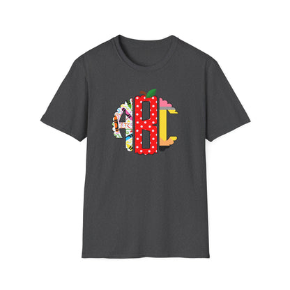 ABC Teacher Shirt | Back to School Graphic Tee | Apple Pencil Crayon Teacher Shirt