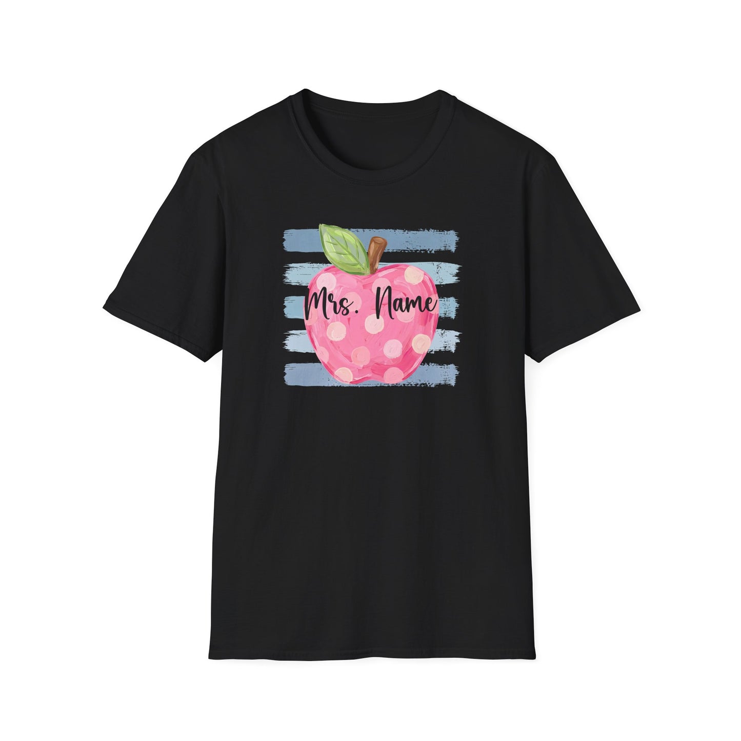 Personalized Teacher Apple Shirt | Custom Teacher Name or Grade Level T-Shirt | Back to School Teacher Tee | Cute Pink Apple Graphic Tee