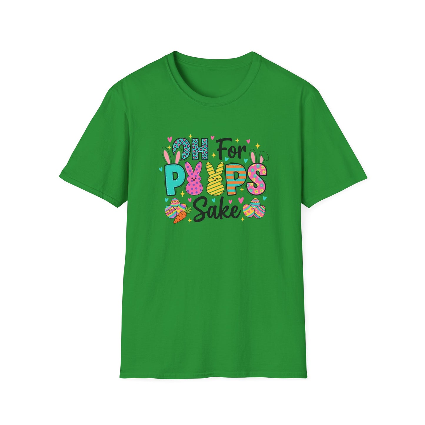 Oh For Peeps Sake Easter Shirt, Funny Easter Bunny Tee, Cute Peeps Bunny Graphic T-Shirt, Pastel Spring Easter Outfit, Funny Easter Saying Shirt for Women