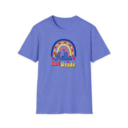 1st Grade Rainbow T-Shirt - "Hello 1st Grade" Back-to-School Tee for Kids