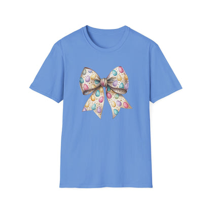 Pastel Easter Bow Shirt, Cute Spring Graphic Tee, Easter Egg Ribbon T-Shirt, Coquette Easter Outfit, Soft Aesthetic Bunny Season Tee, Women’s Spring Gift