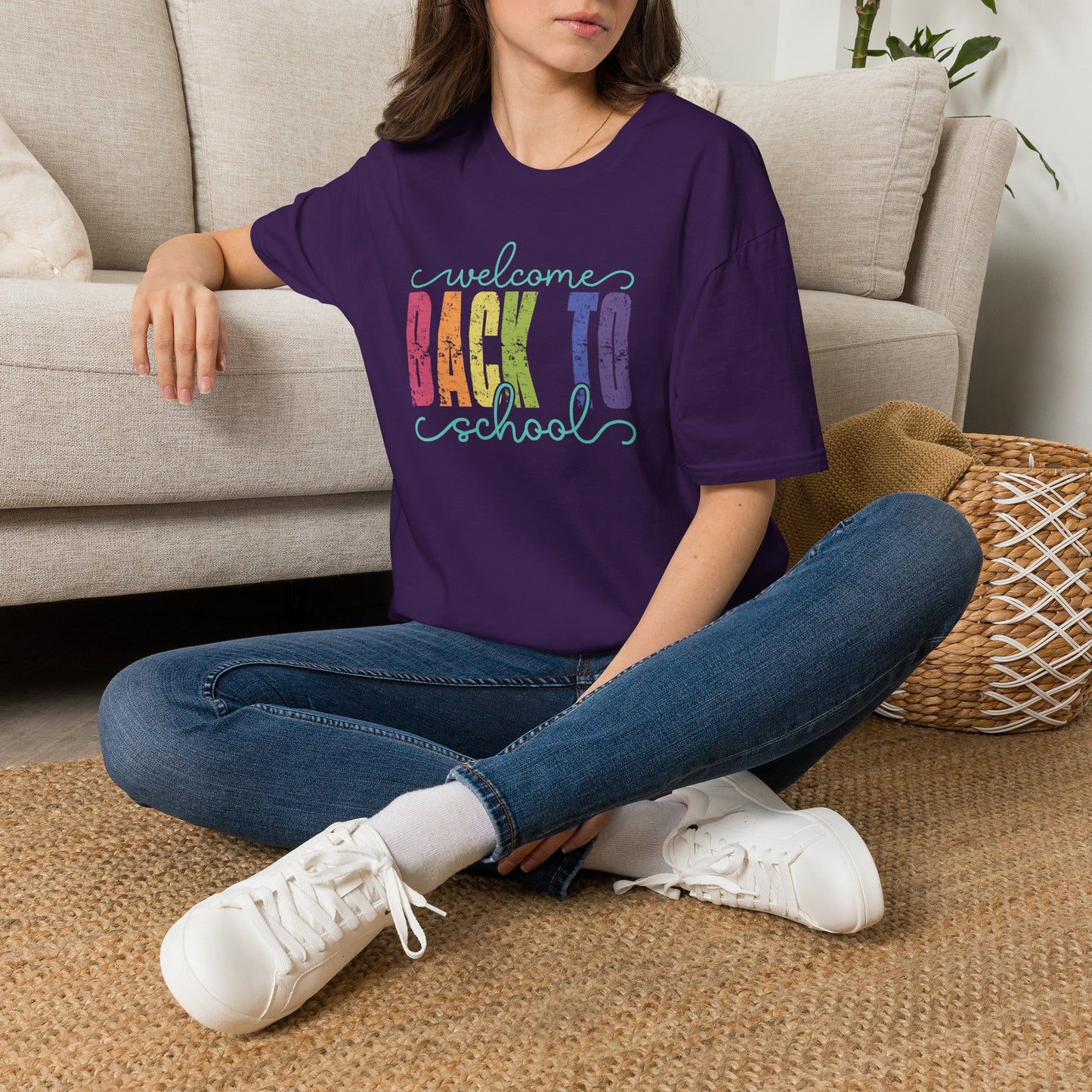 Back to School T-Shirt — "Welcome Back to School" Colorful Retro Print