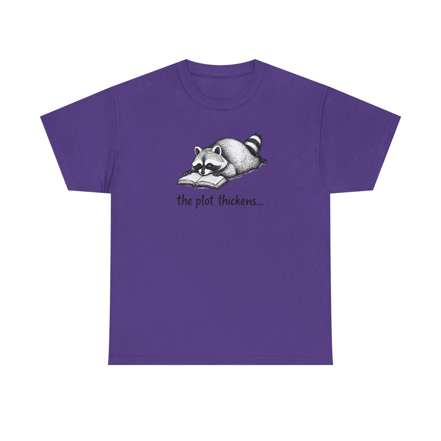 Raccoon "The Plot Thickens" Graphic Tee - Funny Book Lover Tee