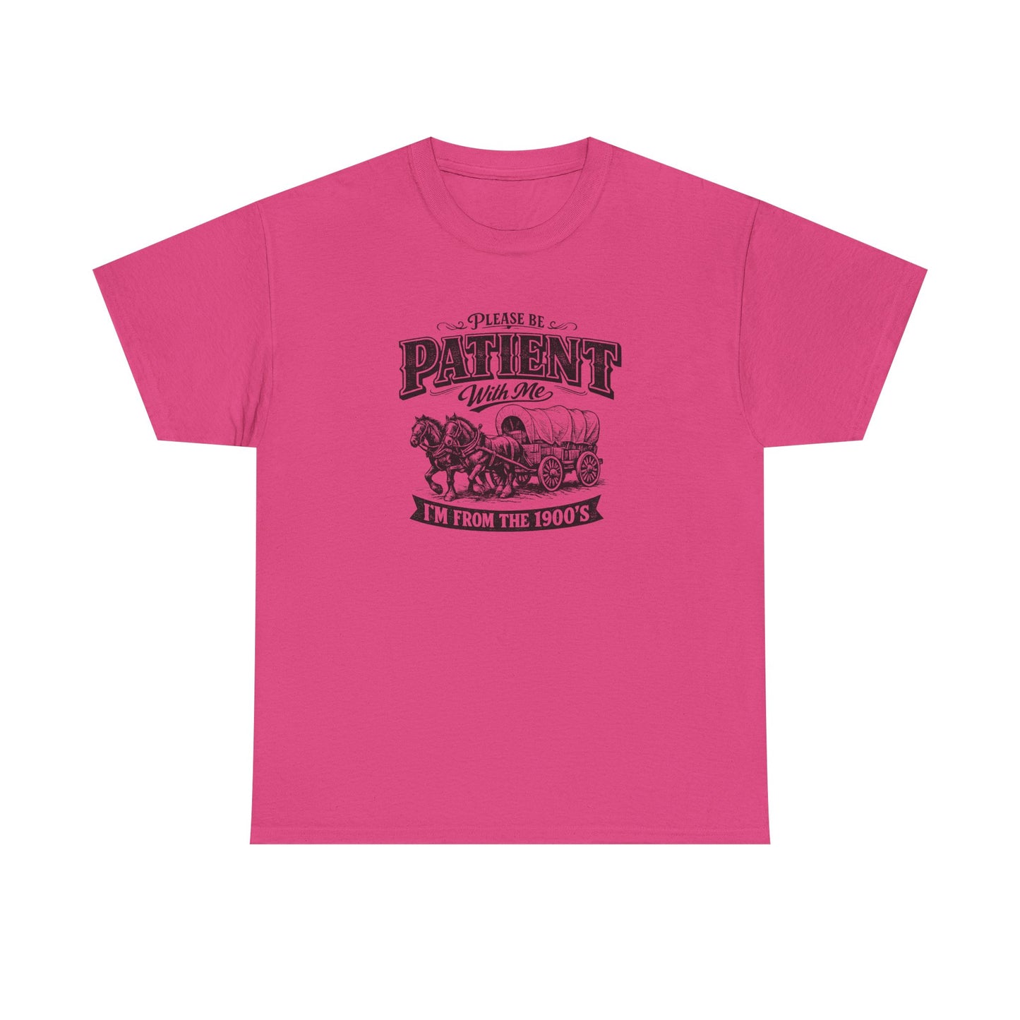 Please Be Patient With Me T-Shirt – Funny Vintage Wagon Graphic Tee, Western Humor Shirt