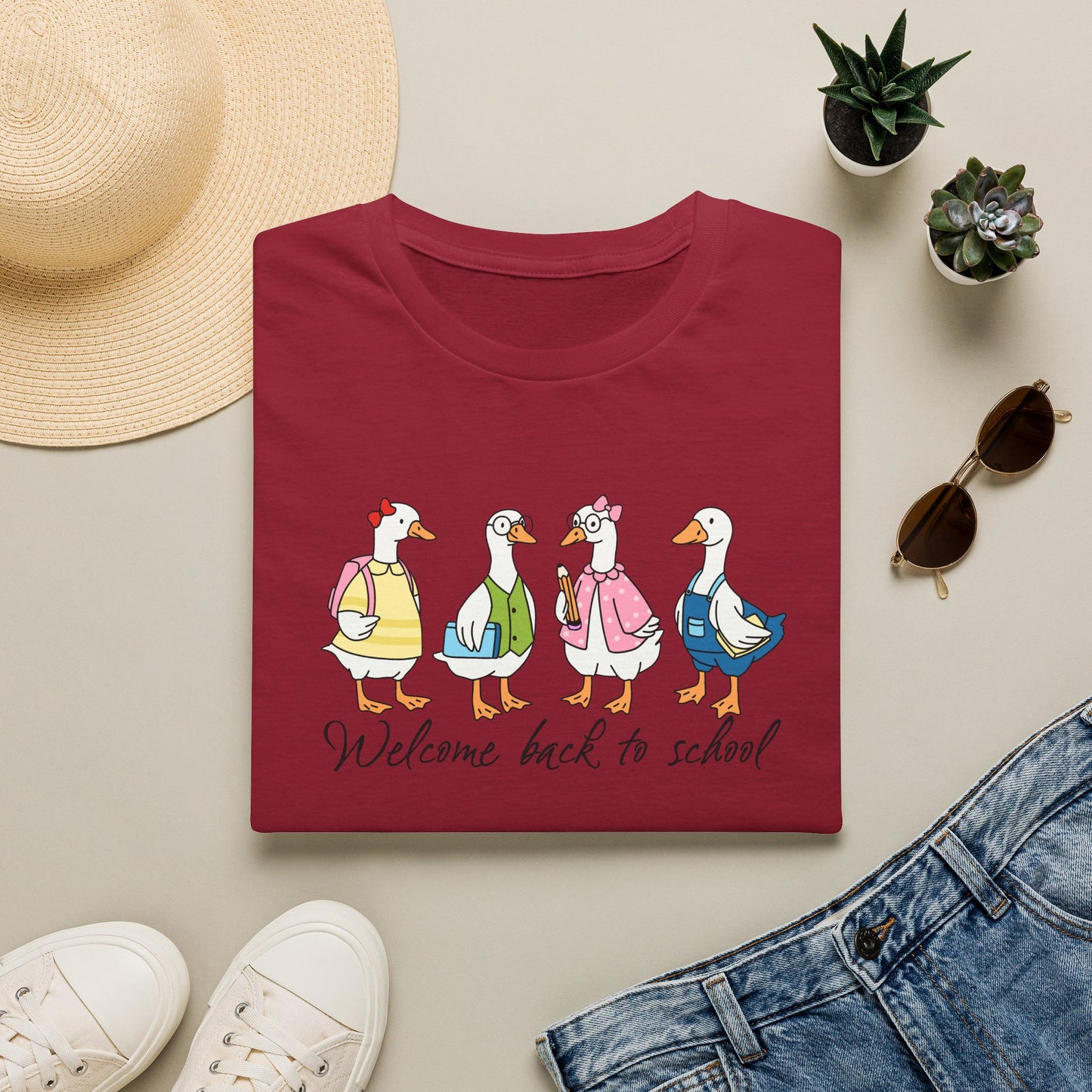 Back to School Ducklings T-Shirt — "Welcome back to school"