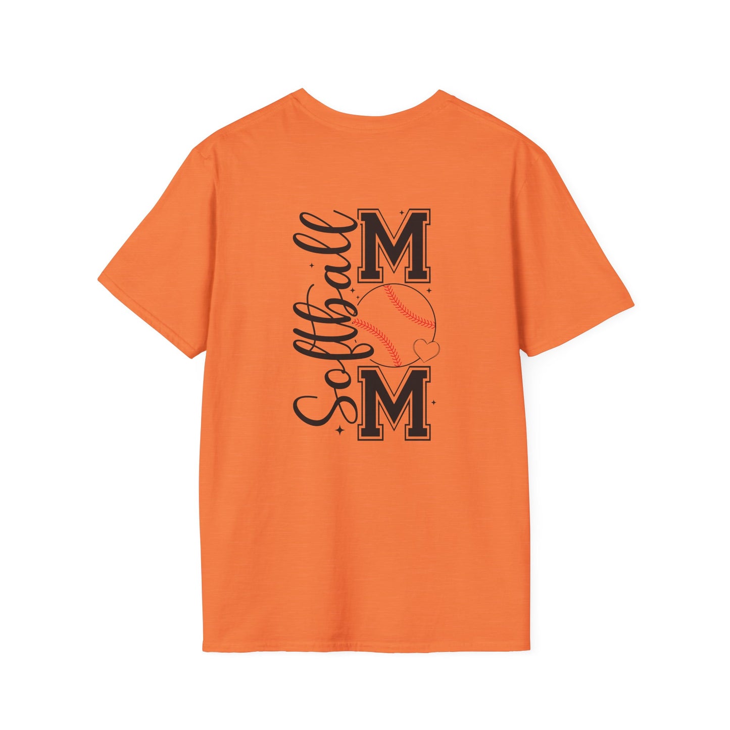 Softball Mom Front & Back Shirt – Trendy Softball Mom Graphic Tee, Double-Sided Game Day Shirt, Sports Mom Gift, Softball Season Apparel