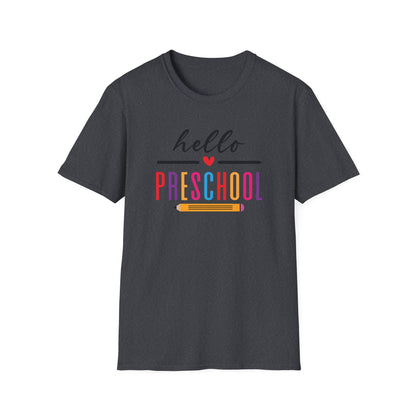 Hello Grade Teacher Shirts | Retro Back to School Graphic Tees | Preschool, Pre-K, Kindergarten, First, Second & Third Grade Teacher Shirt | Gildan 64000 Softstyle Tee
