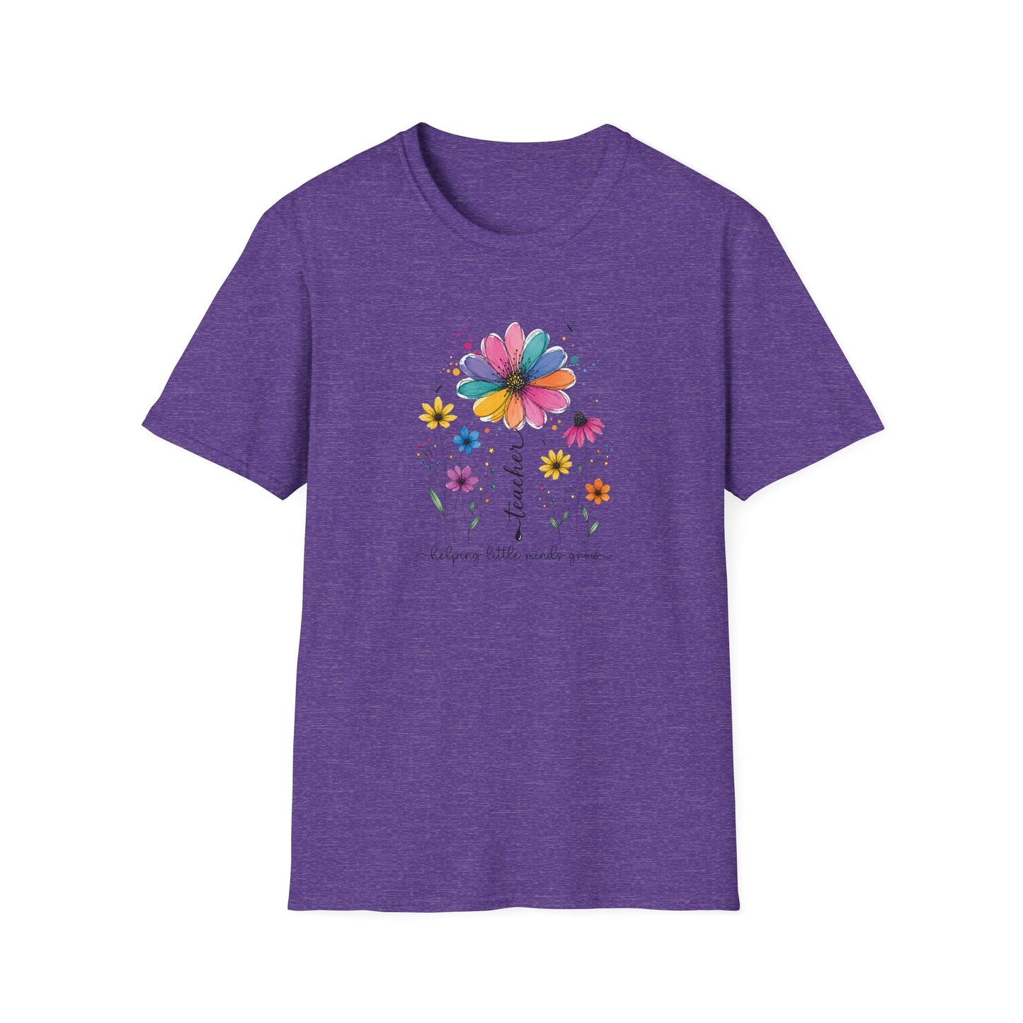 Helping Little Minds Grow Teacher Shirt | Floral Teacher Tee | Colorful Wildflower Teacher Shirt