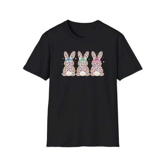 Leopard Bunny Easter Tee – Cute Pastel Spring Graphic T-Shirt, Trendy Bunny Lover Shirt, Easter Outfit Women