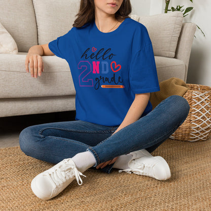 Hello Grade Teacher Shirts | Retro Back to School Graphic Tees | Preschool, Pre-K, Kindergarten, First, Second & Third Grade Teacher Shirt | Gildan 64000 Softstyle Tee