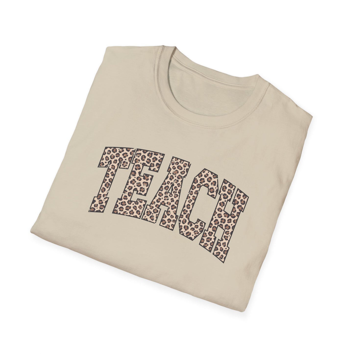 Leopard Print TEACH Shirt – Cute Teacher T-Shirt for Women – Back to School Graphic Tee – Teacher Appreciation Gift – Trendy Educator Shirt