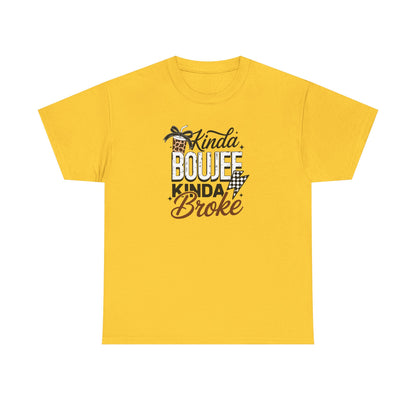 Boujee Broke Shirt – Funny Coffee Lover Graphic Tee, Trendy Leopard Print Boujee Tee