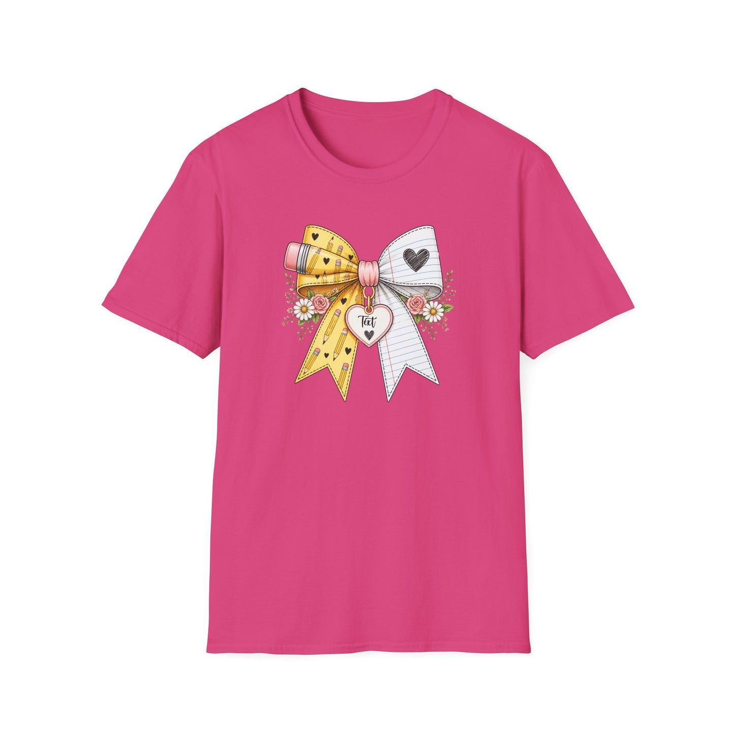 Personalized Teacher Bow Shirt | Custom Teacher Name Heart Tee