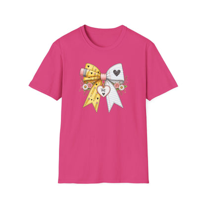 Personalized Teacher Bow Shirt | Custom Teacher Name Heart Tee